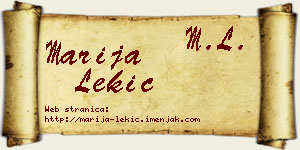 Marija Lekić vizit kartica